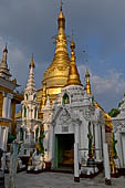Yangon Myanmar. Shwedagon Pagoda (the Golden Stupa). Detail of the Naungdawgyi Pagoda.